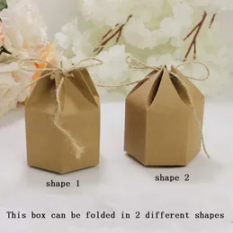 Party Favour 50PCS Exquisite Wedding Candy Box Hexagonal Gift Giveaways Hand Gifts Spot Baking Cookies Packaging Bag