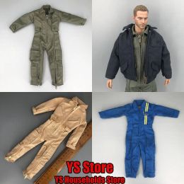 Multi Styles 1/6 Man Soldier One Piece US Navy Combat Bodysuit Pilot Jacket Military Coat Clothes Accessory Fit 12" Male Body