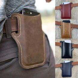 Storage Bags PU Leather Travel Hiking Belt Clip Phone Holster Case Cover Mobile Bag Vintage Pack Mini Waist