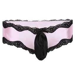 Women's Panties Sissy Lingerie For Men dress Underwear Low-waisted Sexy Gay Bikini Lacework Underpants With Bulge Pouch Sleepwear2572148
