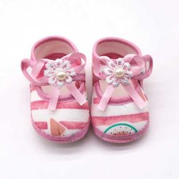 First Walkers Baby Shoes First Step Walker Newborn Watermelon Printing Forerunner Soft Sole Sandals Single Shoes Soft Sole Single Shoes d240525