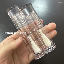 Storage Bottles 50Pcs Round Clear Lip Gloss Tube With Big Brush Wand Cosmetic Empty Transparent Plastic Refillable Concealer Bottle 6ml 8ml