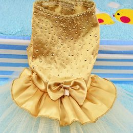 Dog Apparel Pet Cat Tutu Dress Rhinestone Bowknot Puppy Princess Party Wedding Clothes To Choose