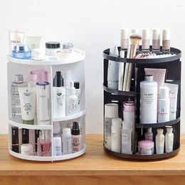 Storage Boxes Rotating Makeup Shelf Organizer Fashion 360-Degree Cosmetic Box Brush Holder Jewelry Case Detachable