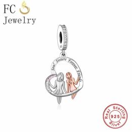 FC Jewellery Fit Original Charm Bracelet 925 Silver Soul Sister My Friend Hand In Hand Best Friend Bead For Making Women Berloque