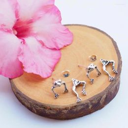 Stud Earrings 1 Pair Cute Frog Earring For Women Silver Colour Gothic Funny Animal Female Charm Jewellery Gift