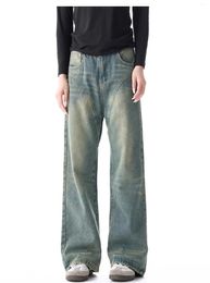 Men's Jeans Vintage Blue Swashing Spring And Autumn American Style High Fashion Alienation Design Long Pants