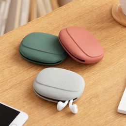 Storage Bags Portable Silicone Data Cable Headphone Box Cute Bag Travel Earphone Wire Organizer