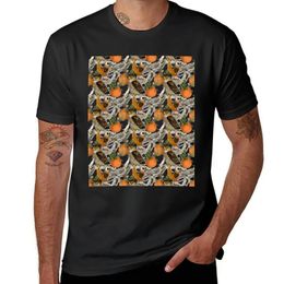 Gothic Halloween Pattern Owl Pumpkin and Moon Tshirt hippie clothes korean fashion mens t shirts 240524