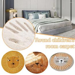 Carpets Cartoon Round Shape Mat For Children Kid Play Pad Carpet Lion Playmat Living Room Rug Bedroom Pography Y1A7