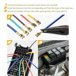 Fuse Relay Box 6 Relay Holder 12V Fuse Box 6 Way Fuse Holder Fuse Block Car Boat Multiplex fuses for RVs Auto Car Accessories
