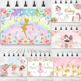 Party Supplies Dancing Girl Birthday Backgrounds Personalised Custom Princess Butterfly Fairy Flower Underwater Pography Baby Shower