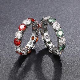 TFGLBU 5mm Two Colour Moissanite 925 Sterling Sliver Ring for Women/men Trendy Shine Gem Stackable Band Original Luxury Jewellery