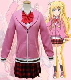 Asian Size Japan Anime Gabriel DropOut Tenma Gabriel White Cosplay Costume Girl Party Uniforms Full Set5234722