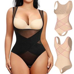 Waist Tummy Shaper Womens Shapewear Bodysuit Thong Tummy Control Butt Lifter Body Shaper Seamless Waist Trainer Corset X-shaped Stomach Girdles Q240525