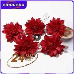 Decorative Flowers Artificial Plants Silk Gerbera Christmas Decor For Home Wedding Wreath Fake Stamen Brooch