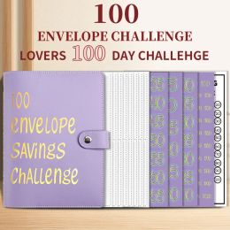 A5 Soft 100 Envelope Challenge Loose-Leaf Binder Budget Binder With 25Sheet Cash Envelopes Money Organiser System