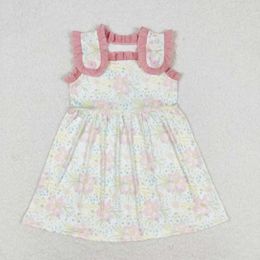 Clothing Sets Toddler Girl Cute Dress Short Sleeve Summer Girls Pink Flower Twirl Dresses Kids Floral Children Boutique Kid Clothes