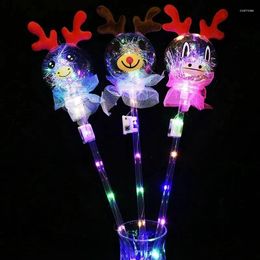 Party Favor LED Antlers Star Ball Handheld Glow Stick Magic Flash Cartoon Bob Kids Toy Stand Christmas And Year Gifts 10Pcs