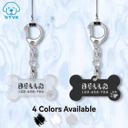 Dog Tag Free Engraved Pet ID Customizable Anti-lost For Pets Name Collar Tags Puppy Bone Pendant Collars Accessories