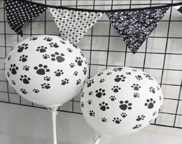 Black Dog Paws Ballonnen Latex Ball Bare Footprint Dot Printed Thicken Air Balloons Birthday Party Decorations Supplies Kids Toy5309235