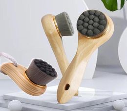 Makeup Brushes Wooden Handle Soft Face Cleansing Brush Exfoliator Facial Clean Pore Blackhead Skin Deep Beauty ToolMakeup8499285