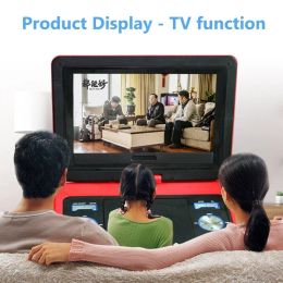 13.9 inch Portable Mobile DVD Player EVD VCD CD Game TV Player USB Port Swivel Screen with Remote Controller Media Player