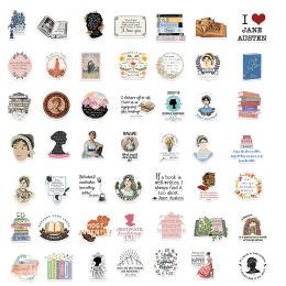 10/30/50pcs Novelist Jane Austen Stickers Novel Decals DIY Scrapbook Phone Laptop Suitcase Guitar Stationery Bike Graffiti Toys