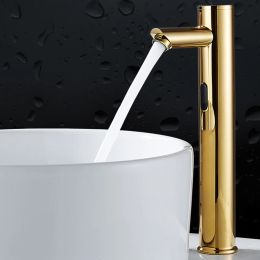 OXG Bathroom Automatic Touch Free Sensor Faucet Deck Mounted Basin Faucet Hot Cold Mixer Tap Bathroom Faucet Basin Sink Faucet