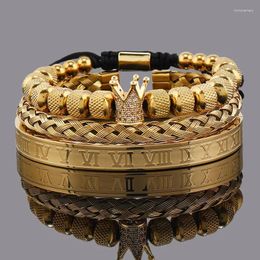 Charm Bracelets Mencheese Luxury Set Crown Charms Man Bracelet Roman Stainless Steel Women Bangles Hand Jewellery Valentine's Day Gift