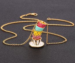 Pendant Necklaces Beauul Creative Trend Necklace Fashion Tea Cup Gift Trendy Jewelry Female6986842