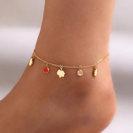 Anklets Stainless Steel Gorgeous Suspended With Colourful Diamonds For Women Jewellery High-end Banquet Gifts