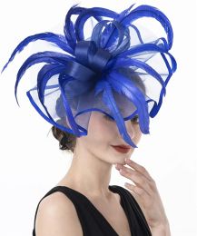 Girl Lady Church Clip Fascinators Hat Women Feather Hat Headwear Organza Wedding Royal Ascot Race Hair Accessories Headbands