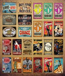 Dad039s Garage Pin Up Girl Route 66 Tin Signs Metal Poster Art Wall Decoration Pub Bar Cafe Home Decor Vintage Iron Craft YI088908085