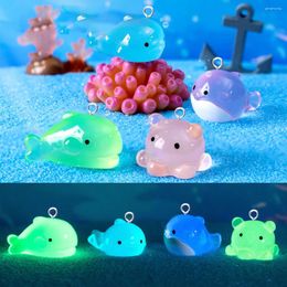 Charms 10pcs Cartoon Animals For Jewellery Making Findings Luminous Whale Octopus Pendant Flatback Diy Earrings Keychain Necklace