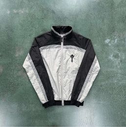 2024 남자 S 재킷 하이 스트리트 패션 품질의 자수 스웨트 셔츠 조깅복 트랩 스타 재킷 지퍼 지퍼 이그 앵글 슈트 블루 트랙 슈트 5555ess