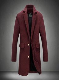Whole 5XL 2017 New Trench Coat Men Top Fashion Style Spring Winter Overcoat Male Brand Clothing Quality Wine Red Homme Trench7029257