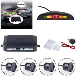 Car Parktronic Automatic LED Parking Sensor With 4 Sensor Reverse Backup Parking Radar Monitor Detector System Display Universal