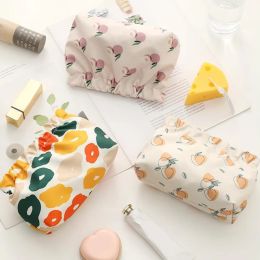 Multi Colour Printed Canvas Cosmetics Storage Bag For Girl Students Key Lipstick Makeup Case Organiser Handbag Toiletry Bags