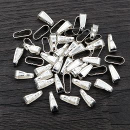 100pcs 11*4mm Bronze Gold Silver Plated Pendant Necklace Buckle Clasp Connectors For DIY Jewelry Making Findings Accessories