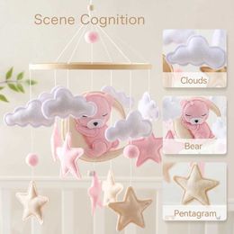 Mobiles# Baby Bed Bell Toys Soft Felt Cartoon Bear Star Moon Cloud Rattles Newborn Hanging Mobile Crib Montessori Education Q0525