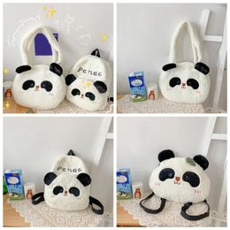School Bags Animal Panda Backpack Cute Plush Large Capacity Students Bag Korean Style Shoulder Cartoon Messaage Travel