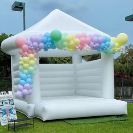 Commercial Inflatable Wedding Bouncer Jumping Tent White Bounce House Bouncy Castle With Roof For Party