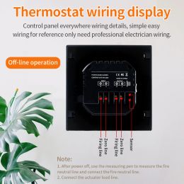 16A Floor Heating Temperature Controller Smart Thermostat with LED Touch Screen Wiring Electric Heating Control 85-265V MH1828A