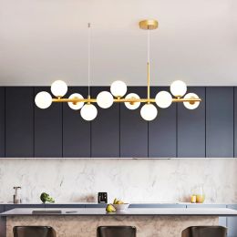 Modern Glass Ball Chandeliers For Dining Tables Living Room Kitchen Office Coffee Hanging Lamp Nordic Home Pendan Light