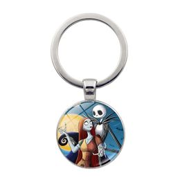 19colors girls halloween night christmas keychain science fiction fantasy viking hero movie film charaters Glass Cabochon keychain High Quality