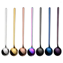 Spoons Long Handle Spoon Stainless Steel Coffee Scoop Ice Cream Dessert Teaspoon