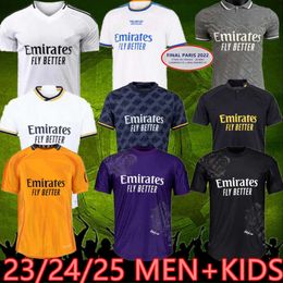 S-4xl 24 25 Camisas de futebol do Real Madrids 2024 2025 MBAPPE VINI JR RUDIGER BELLINGHAM CAMAVINGA RODRYGO MODRIC KROOS TCHOUAMENI VALVERDE MENINOS CILHAS CILDAS DIRESSAS DE CAMADORES