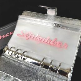 A6 6 Hole Binder Pocket Budget Cash Envelopes Waterproof Pvc Cash Budget Envelopes Zipper Binder Pouch For Planner Binders