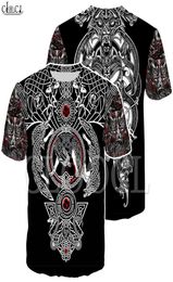 Factory Whole Nordic Viking Tattoo Art Skull T Shirt Women Men Pirates 3D Print Tshirts Vikings King Short Sleeve Casual Tops5770968